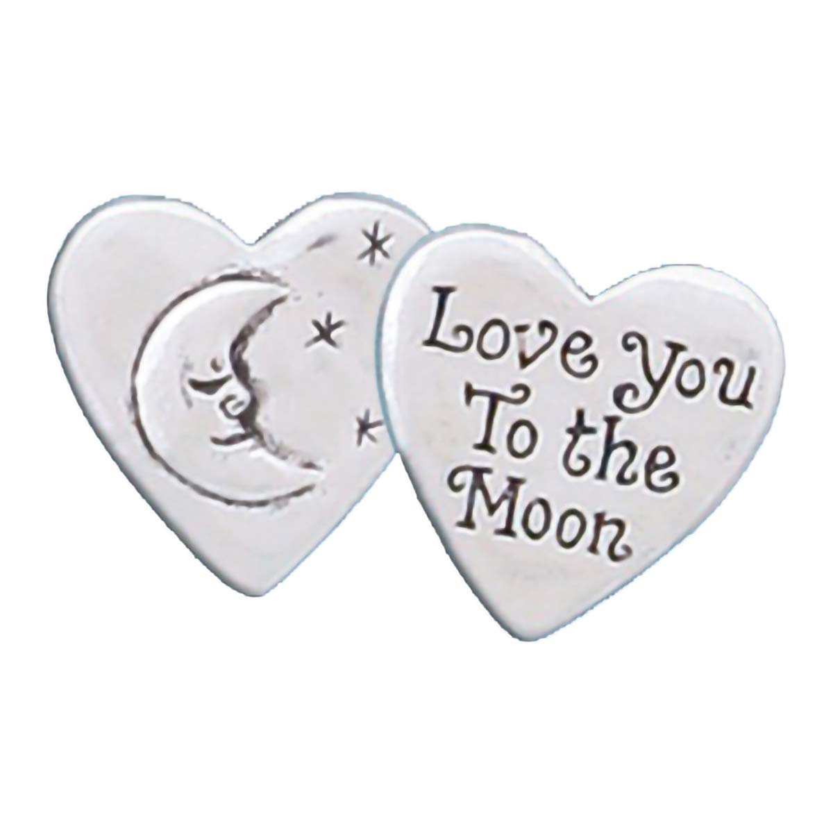 Moneda de bolsillo Basic Spirit: moneda de amor de corazón a luna: peltre artesanal, regalo de amor para hombres y mujeres, colección de monedas