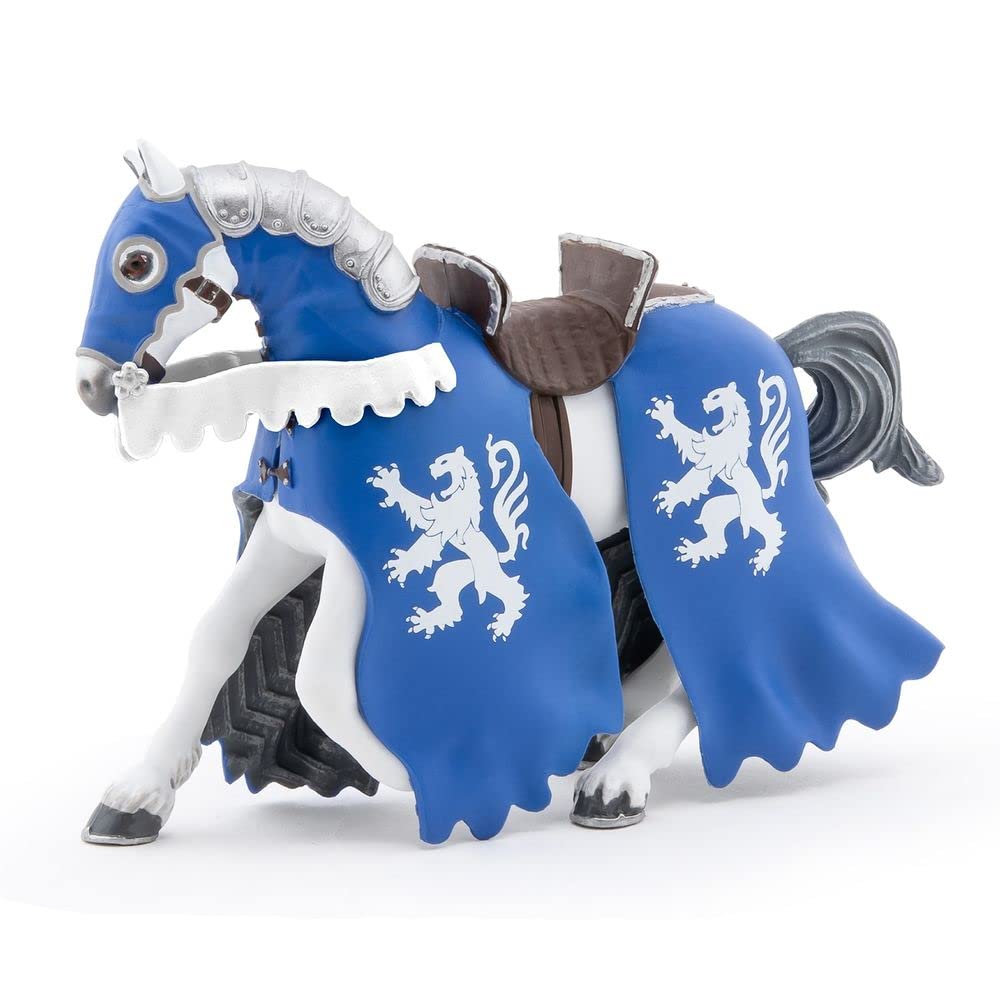 Papo Horse Of Lion Knight W/Lance - Hand Painted Figurine - Heirloom Quality Collectible (39759)