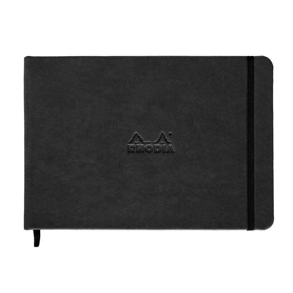Cuaderno web Rhodia Webbies "Landscape" - 96 hojas en blanco - 5 1/2 x 8 1/4 - Tapa negra