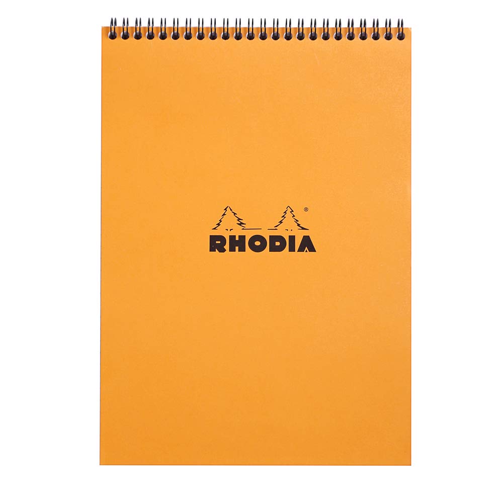 Bloc de notas de espiral Rhodia, con líneas, 80 hojas, 8 1/4 x 11 3/4, tapa naranja