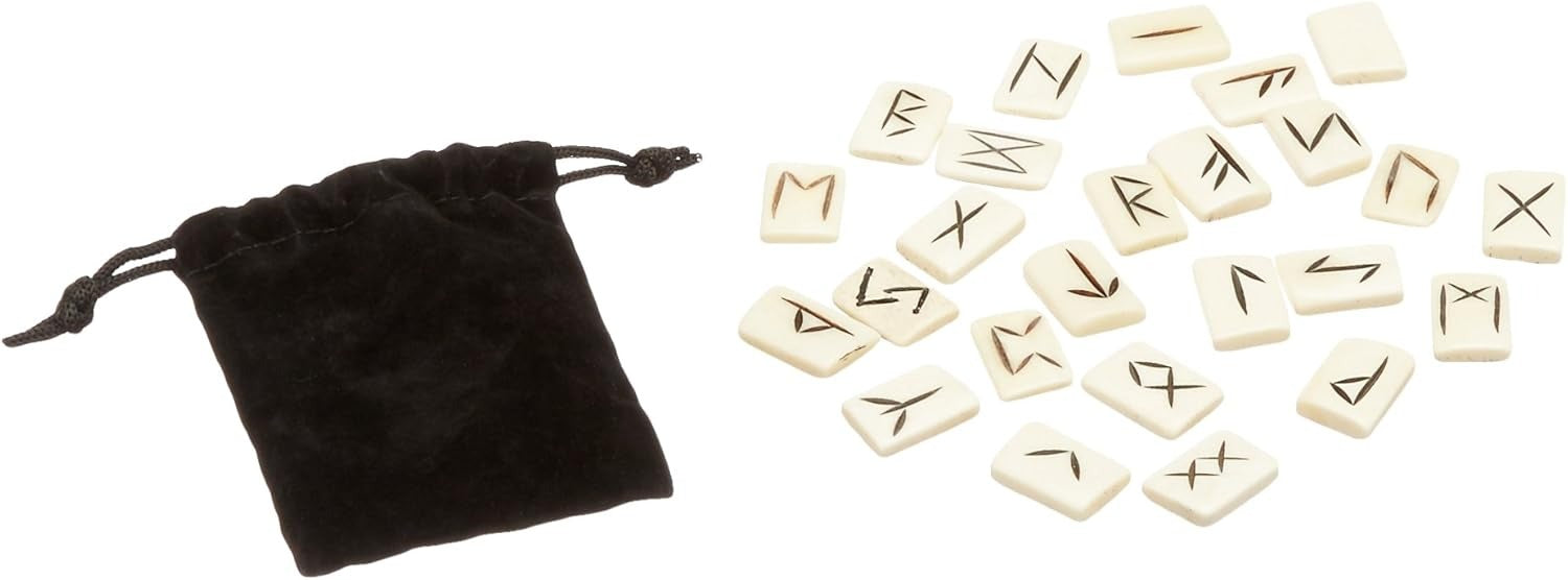 Ensemble de pierres runiques en os