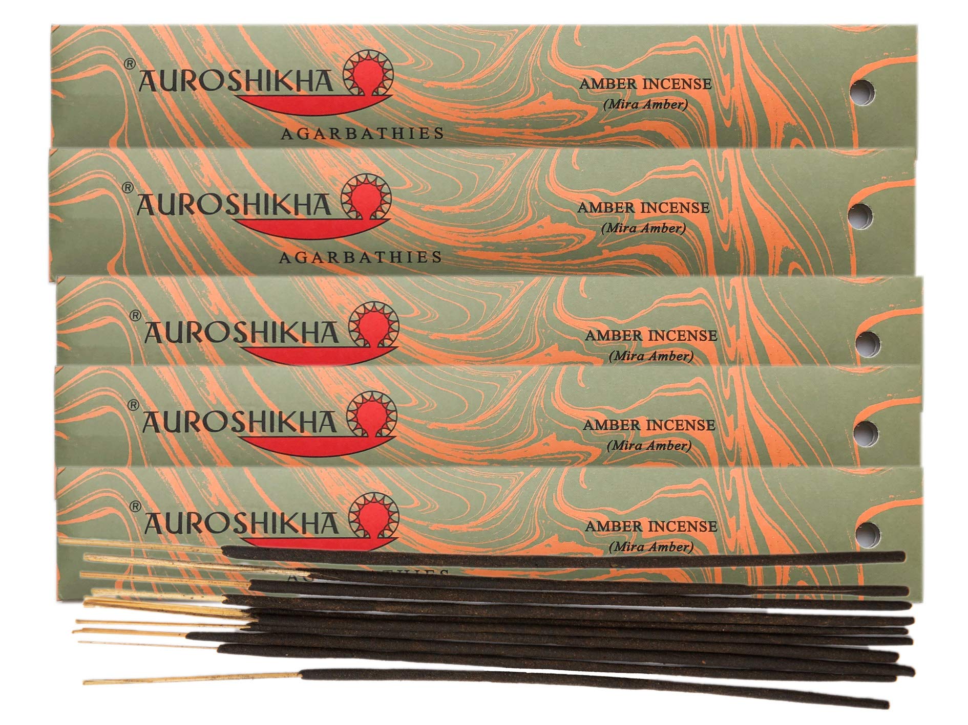 (Pack de 5) Encens Ambré Auroshikha 10 Bâtonnets