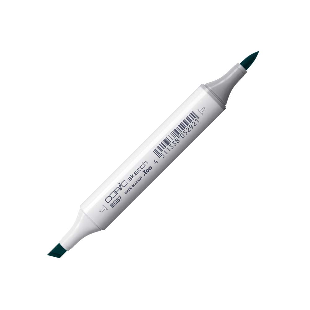Copic Sketch Marker, Oval Shaped Barrel, Medium Broad and Super Brush Nibs, BG57 Jasper (BG57-S)