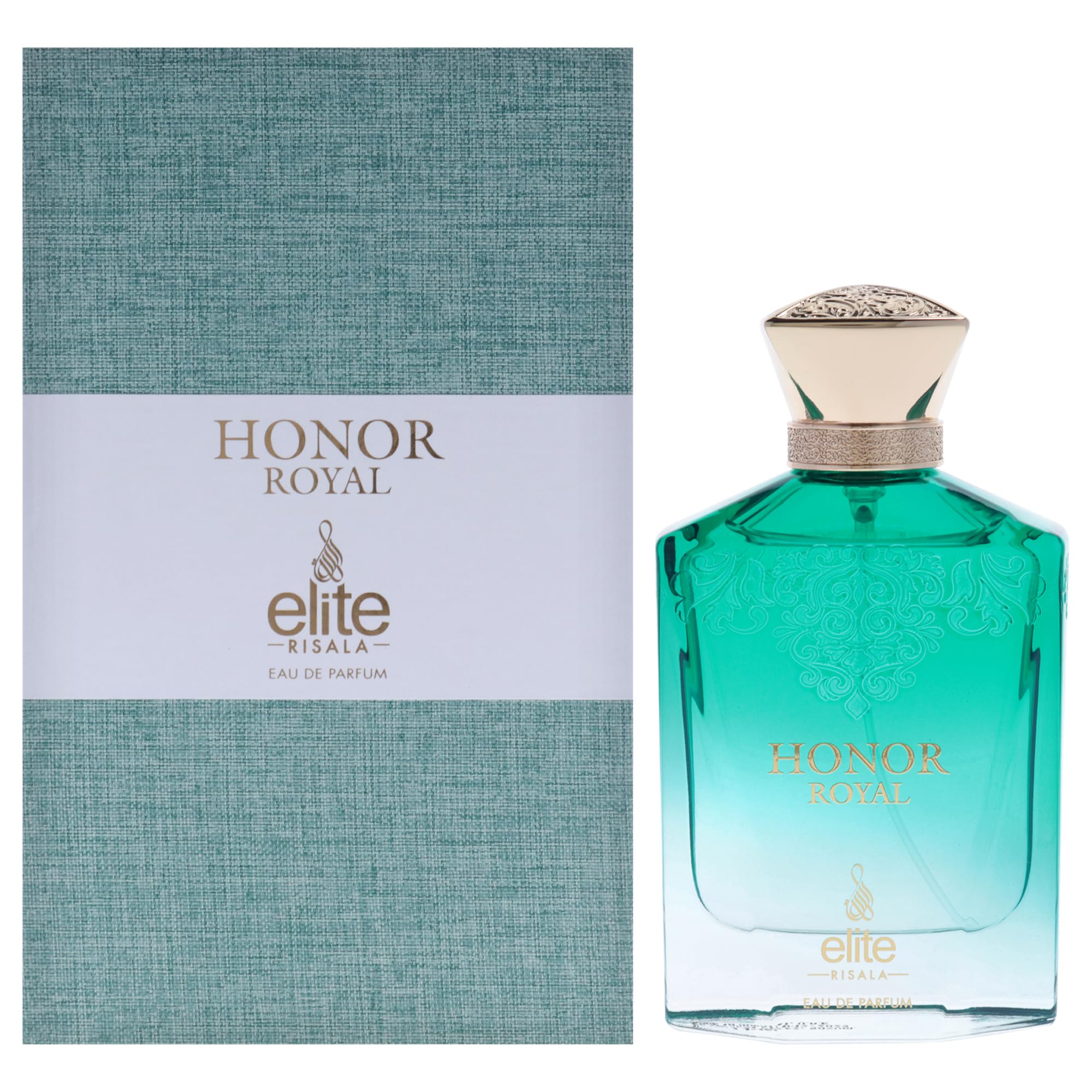 Risala Elite Honor Royal Eau de Parfum Unisex, Floral Fruity Fragrance with Apple Rose Sandalwood Amber and Musk, 3.4 oz Spray