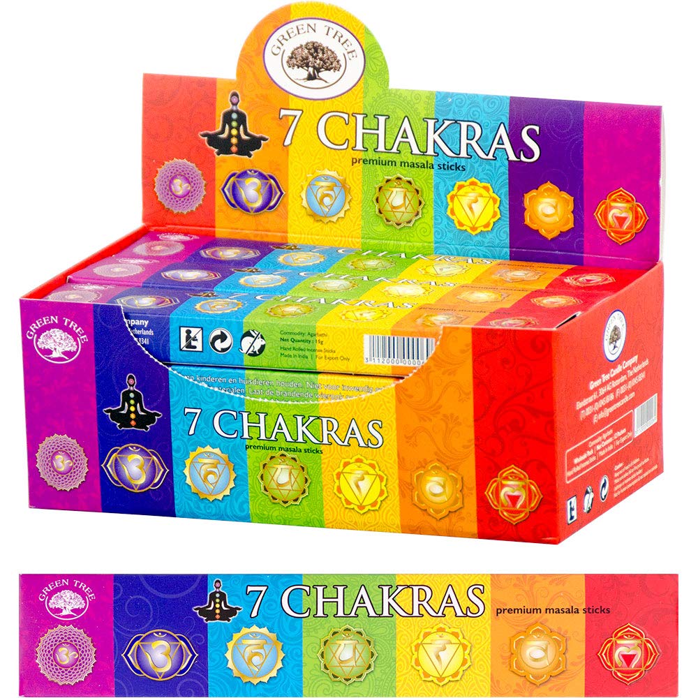 Incienso de árbol verde de Kheops International, 12 x 15 gr (7 chakras)