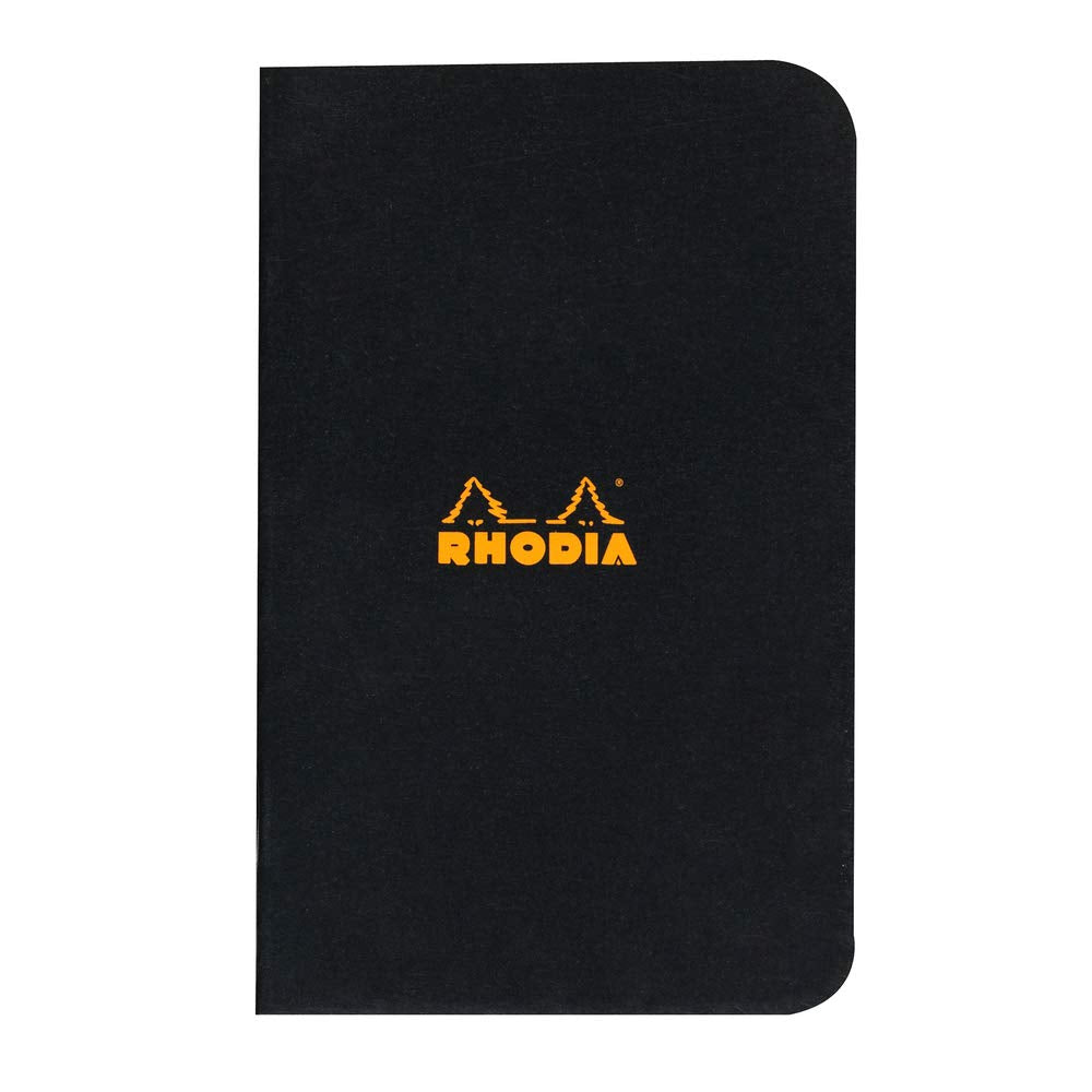 Carnet de notes Rhodia Slim Staplebound - Graph 24 feuilles - 3 x 4 3/4 - Couverture noire