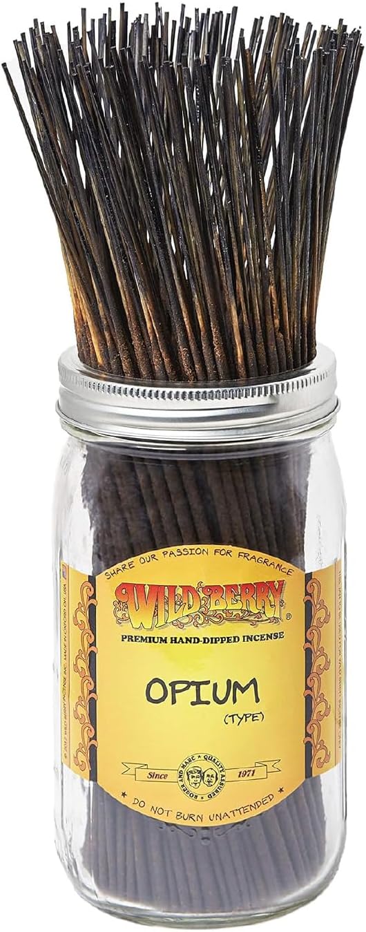 Wild Berry Opium Incense Sticks, 100 Count Hand-Dipped Aromatic Incense