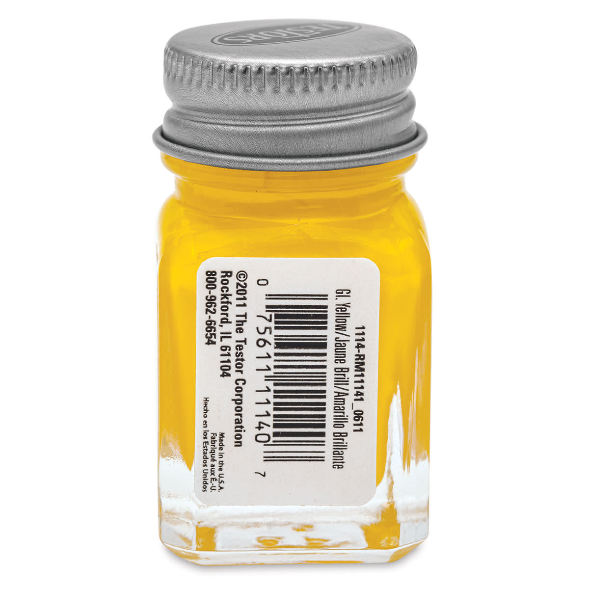 Pintura plástica esmaltada Testors de color amarillo mate, botella de 1/4 oz