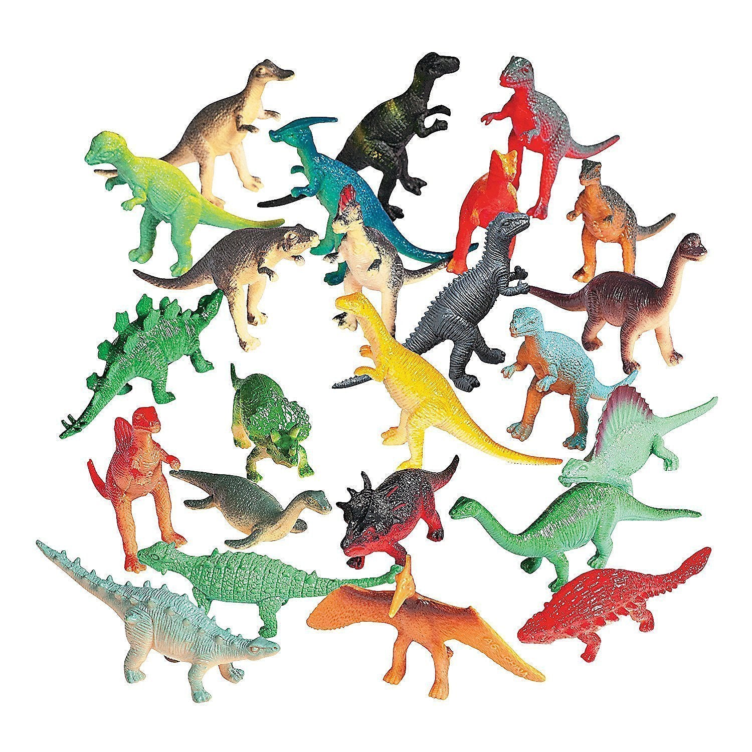Fun Express Vinyl Dinosaurs, Realistic Dinosaur Figures, Mini Dinosaur Toys - Dinosaurs (72-pack)