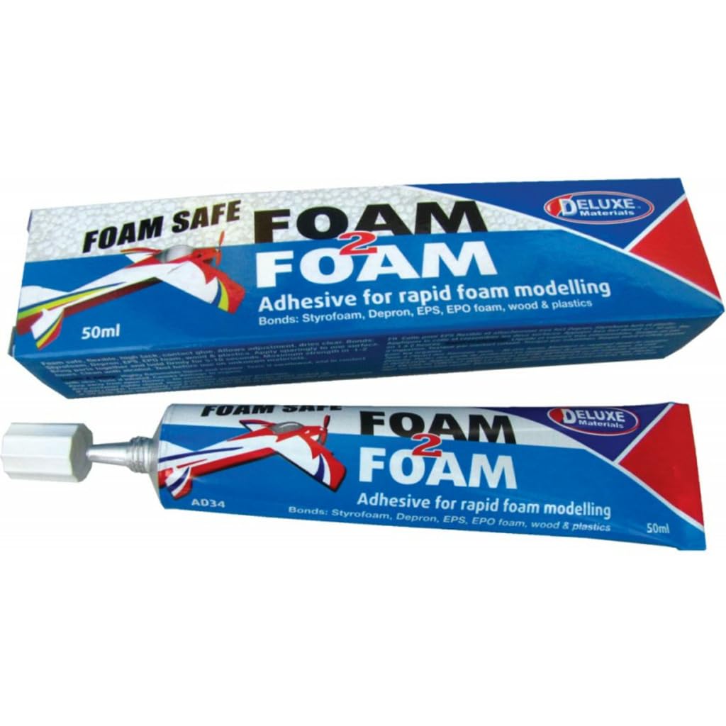 Deluxe Materials Foam 2 Foam Glue, 50ml Clear High-Tack Foam Adhesive