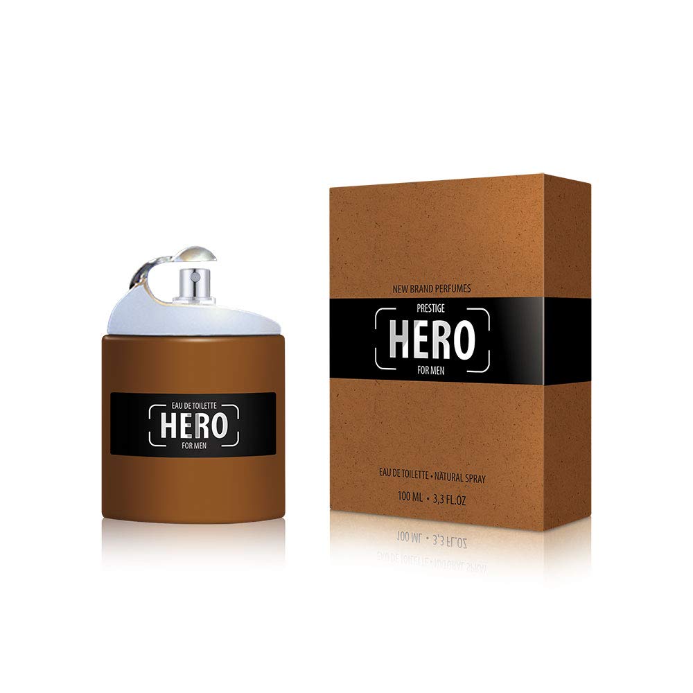 New Brand Prestige Hero Eau de Toilette Men Fruity Fresh Scent 3.3 oz Spray