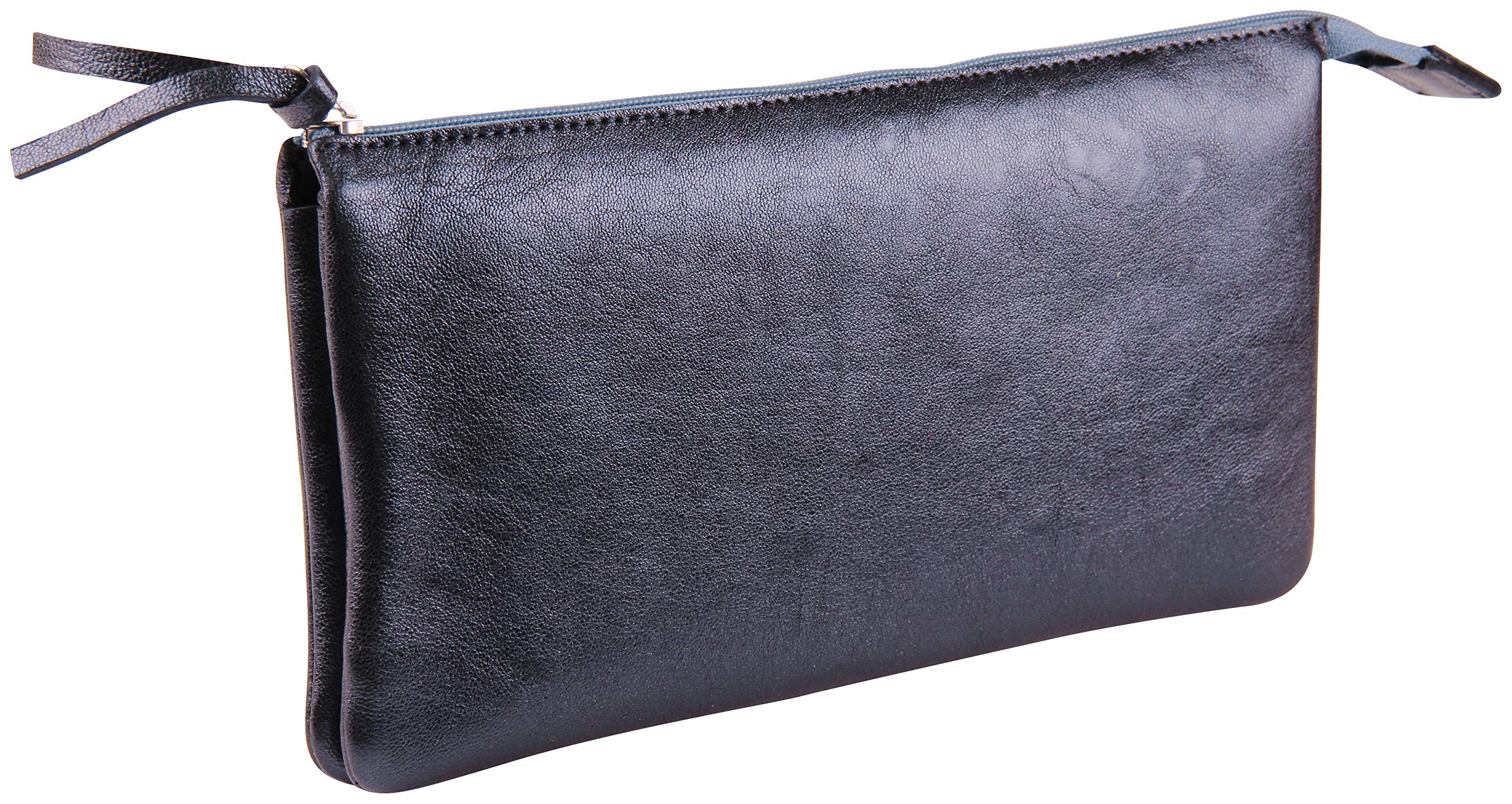 Clairefontaine Cuiris - Cartera de piel plana grande con dos compartimentos - 4 1/3 x 8 2/3 - Color aceite