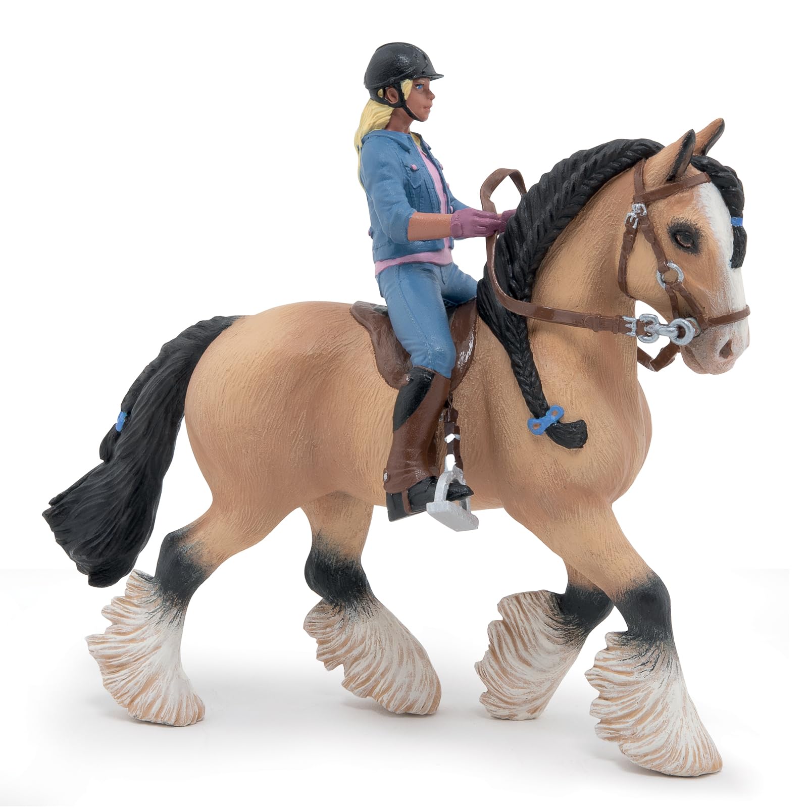 Papo Tinker and Her Young Riding Girl - Hand Painted Figurine - Heirloom Quality Collectible (51572)