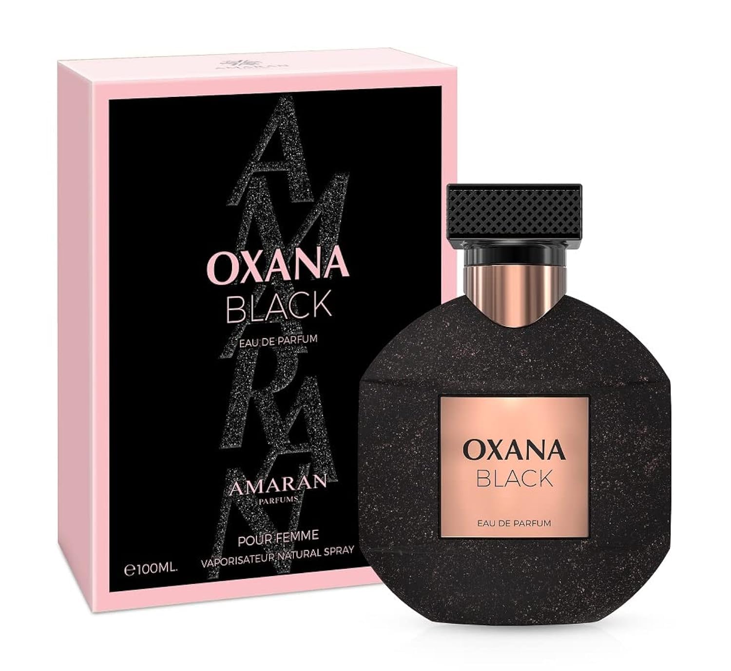 AMARAN Oxana Black Eau de Parfum Spray for Women, 3.4 Fl Oz (100 mL)