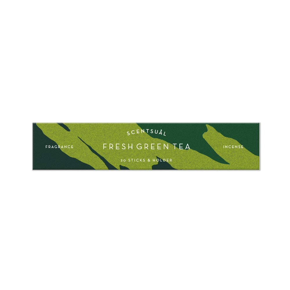 SCENTSUAL Incense - Fresh Green Tea 30 Sticks by Nippon Kodo, Japanese Quality Incense Since 1575