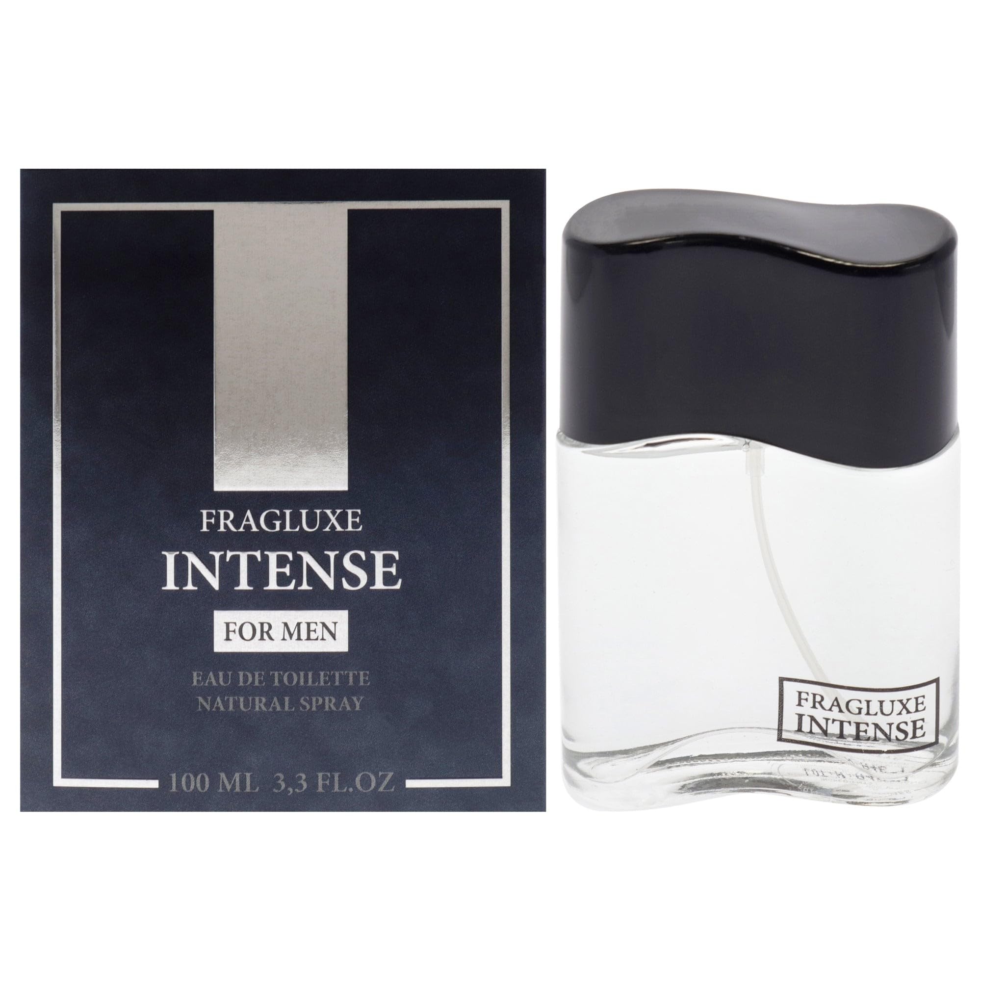 Fragluxe Intense Eau de Toilette for Men Spicy Citrus Amber Woody Scent 3.3 oz Spray