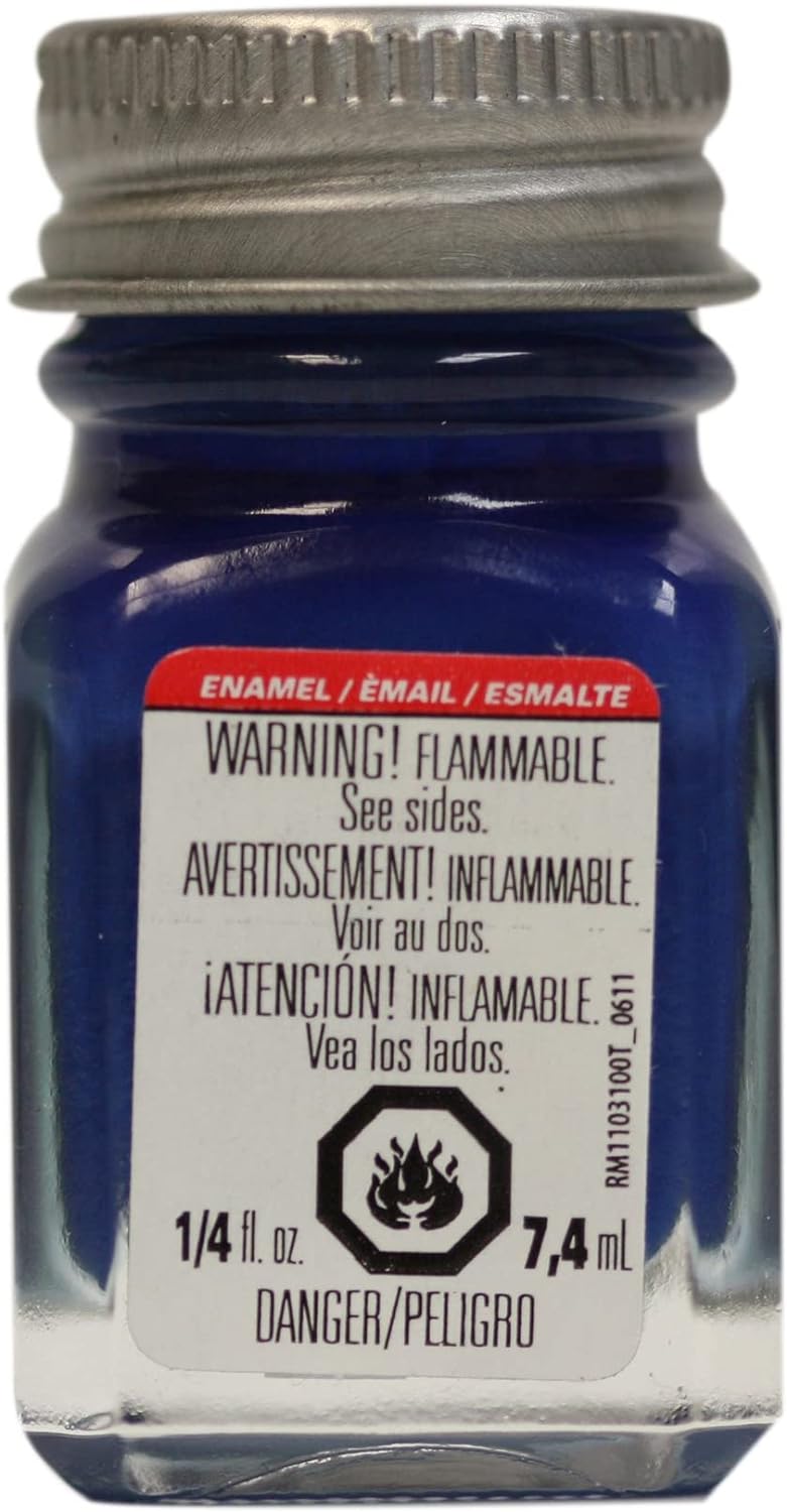 Pintura de esmalte Testors, azul oscuro brillante, botella de 1/4 oz