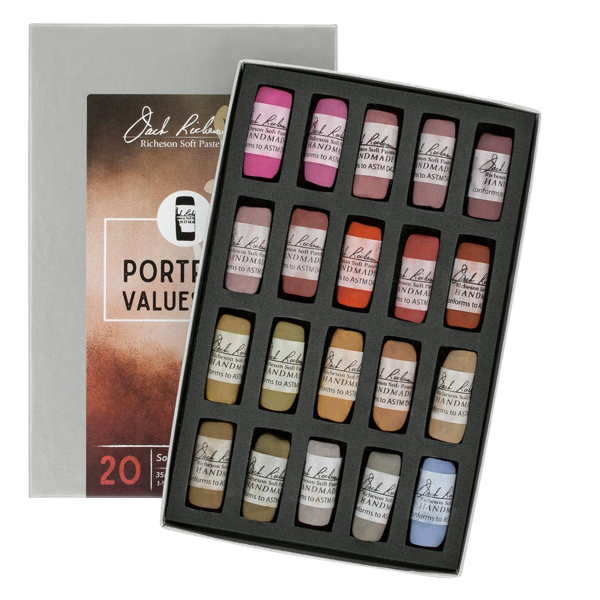 Juego de 20 piezas de pasteles suaves hechos a mano Jack Richeson, valores 3-4