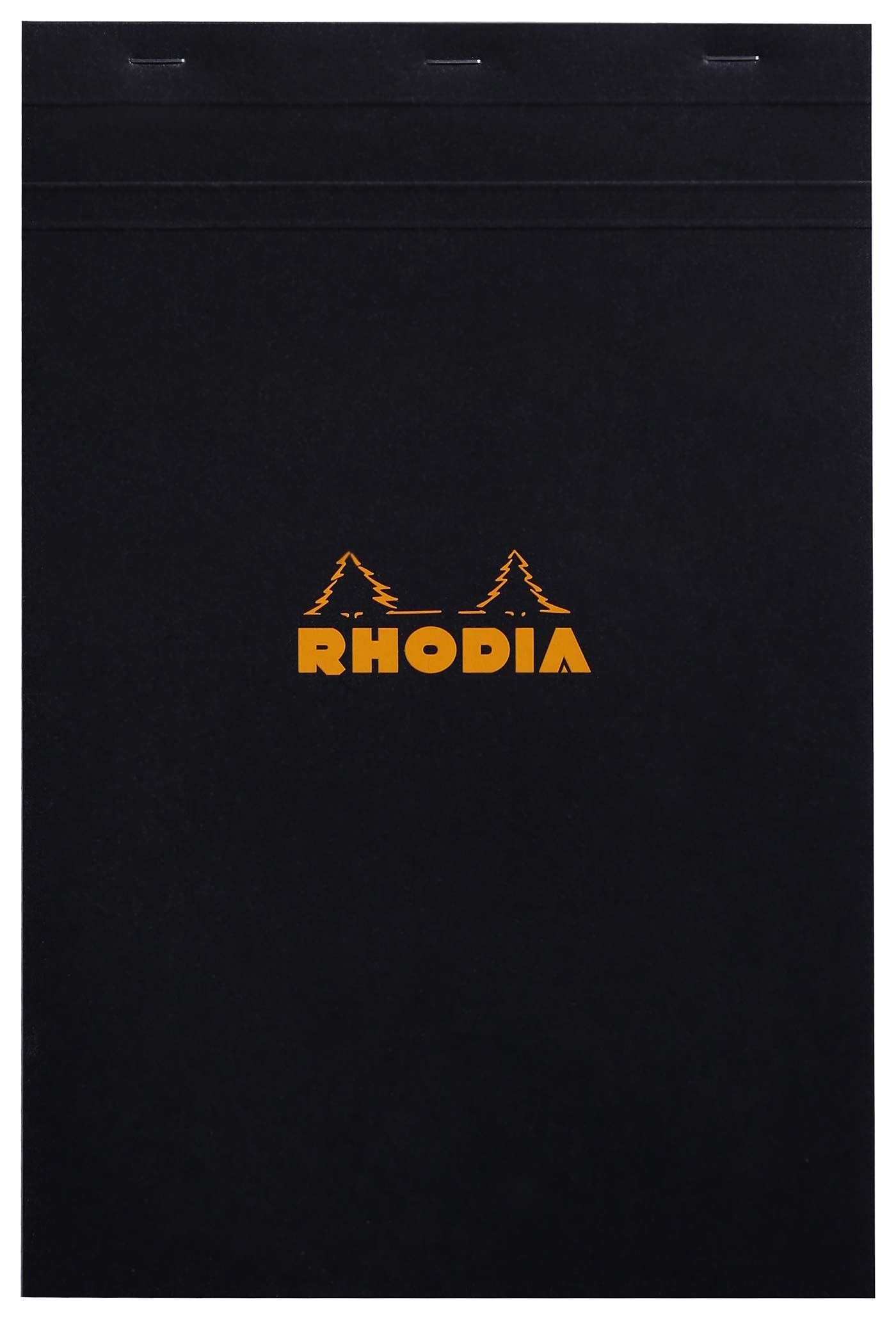 Bloc de notas Rhodia con grapas, cuadriculado, 80 hojas, 8 1/4 x 12 1/2 pulgadas, tapa negra