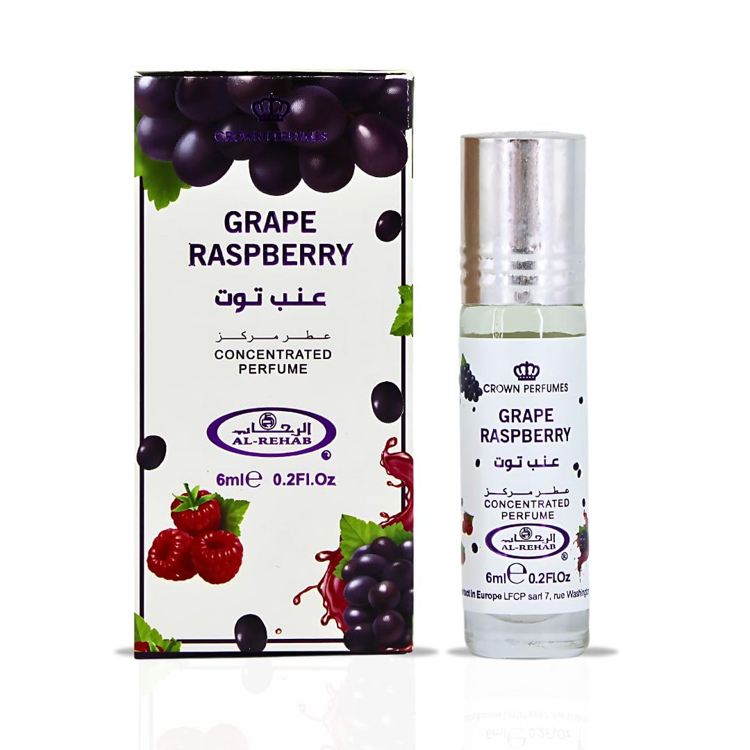 Al Rehab Grape Raspberry Roll On Perfume Oil 0.2 Fl Oz (6 ml)