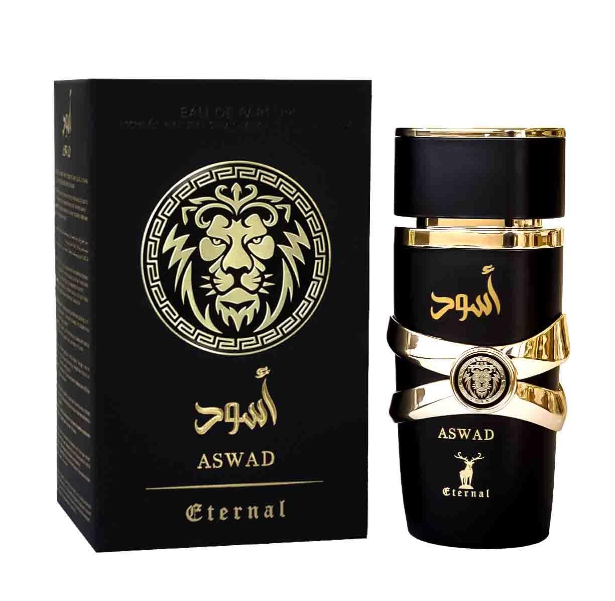 Khalis Aswad Eternal Collection Eau de Parfum for Men, Oriental Floral Fragrance with Coffee Tobacco Amber and Vanilla, 3.4 oz Spray