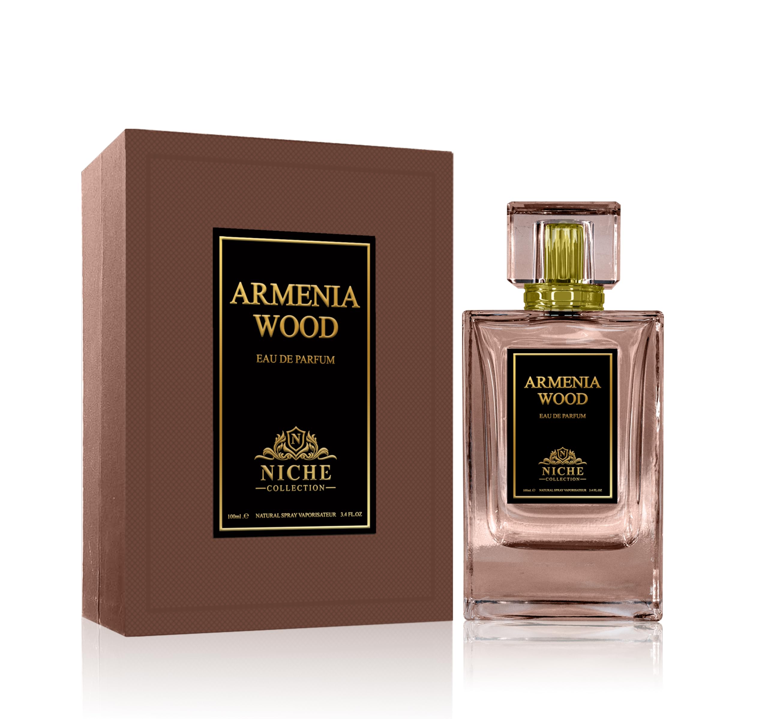 Khalis Armenia Wood Niche Collection Eau de Parfum for Men, Refined Woody Oriental Fragrance with Warm Spices and Depth, 3.4 oz Spray