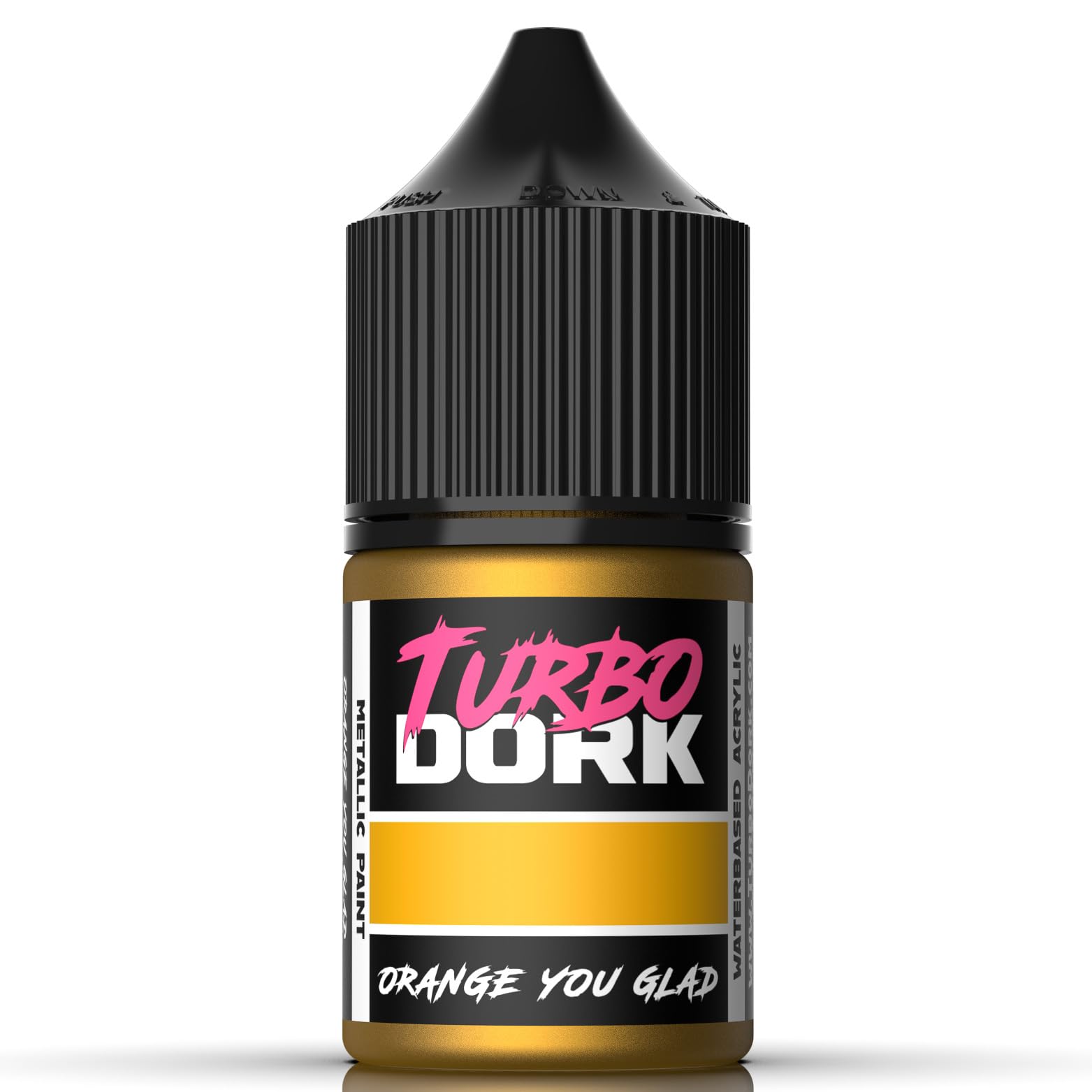 Turbo Dork Orange You Glad Metallic Acrylic Paint 22ml Bottle - Water-based Non-Toxic Metallic Finish Paint