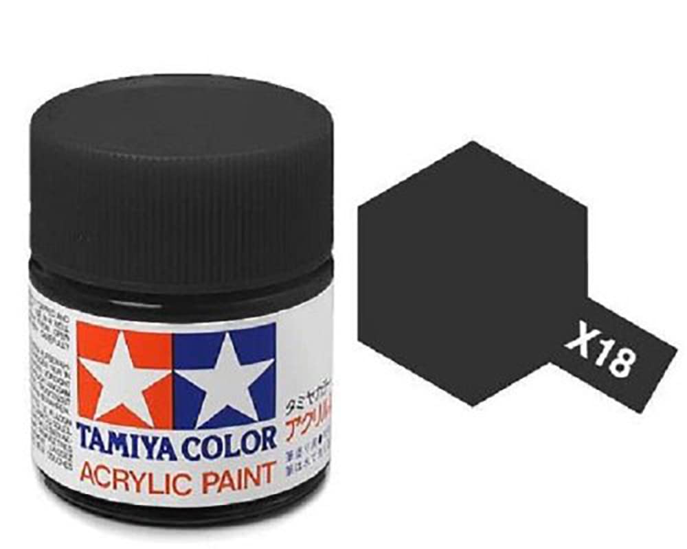 Peinture acrylique semi-brillante Tamiya Models X-18 Mini, noir 10 ml