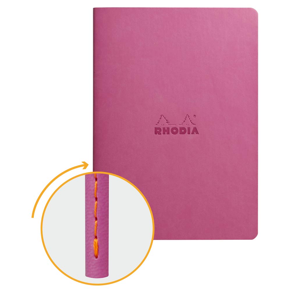 Carnet à dos cousu Rhodia Rhodiarama - Grille à points 32 feuilles - 6 x 8 1/4 - Lilas
