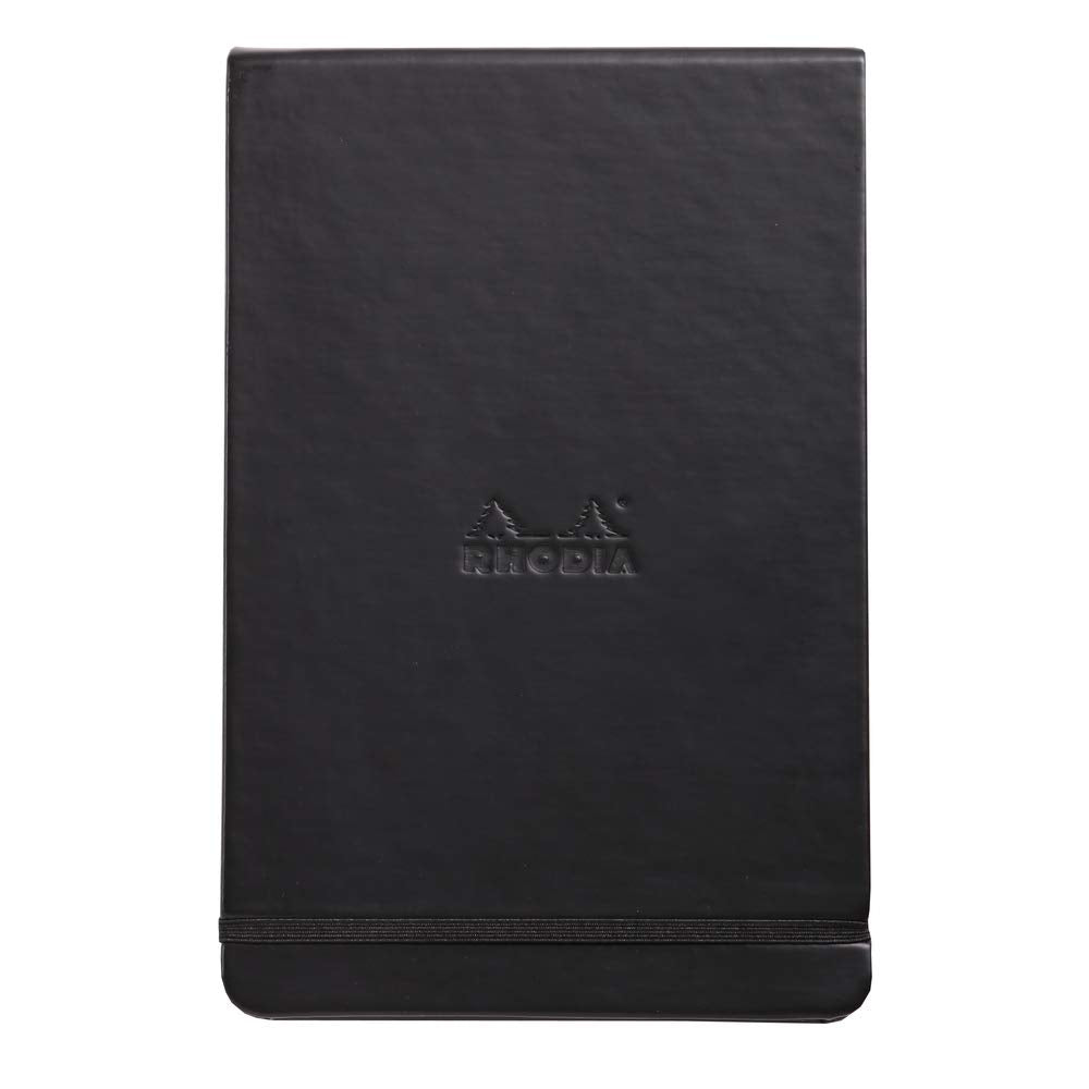 Bloc de notas web Rhodia Webbies - Rayado 96 hojas - 5 1/2 x 8 1/4 - Tapa negra