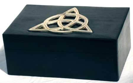New Age Smudges & Herbs Triquetra Wooden Box, 4"W x 6" L