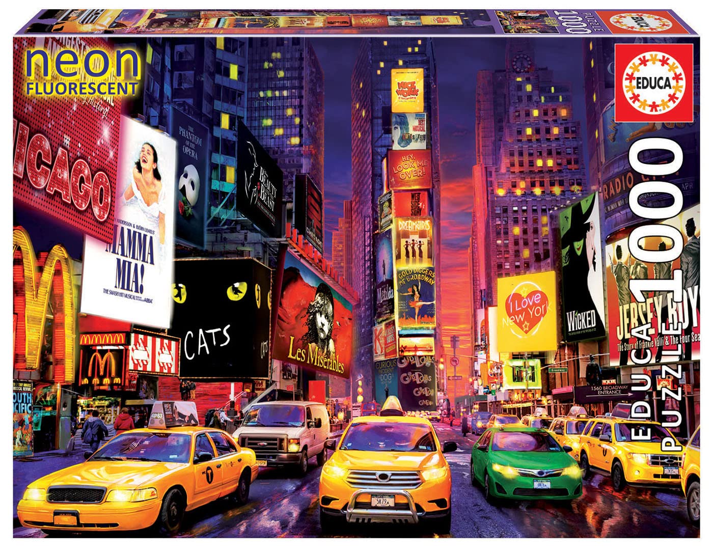 Educa Borras Times Square New York Neon 1000 Piece Jigsaw Puzzle