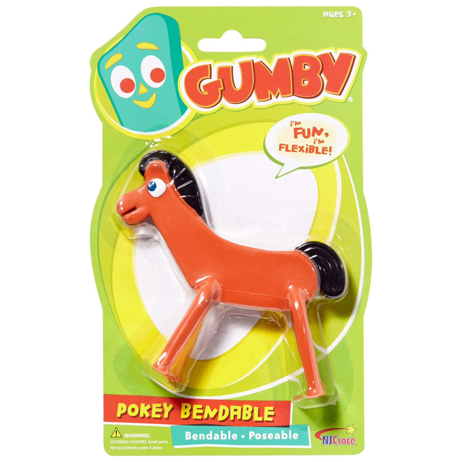 Figurine en caoutchouc flexible Gumby Pokey de 5 pouces