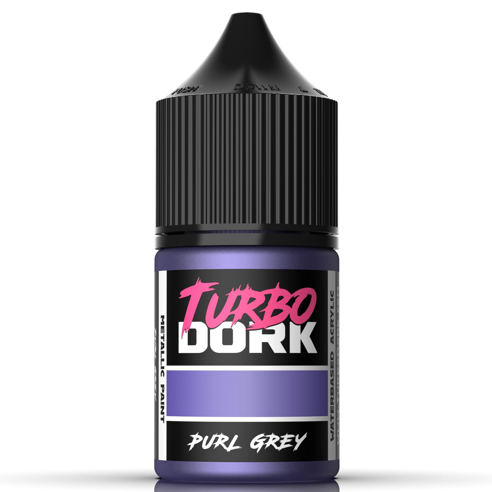 Turbo Dork Purl Grey Metallic Acrylic Paint 22ml Bottle - Water-based Non-Toxic Metallic Finish Paint