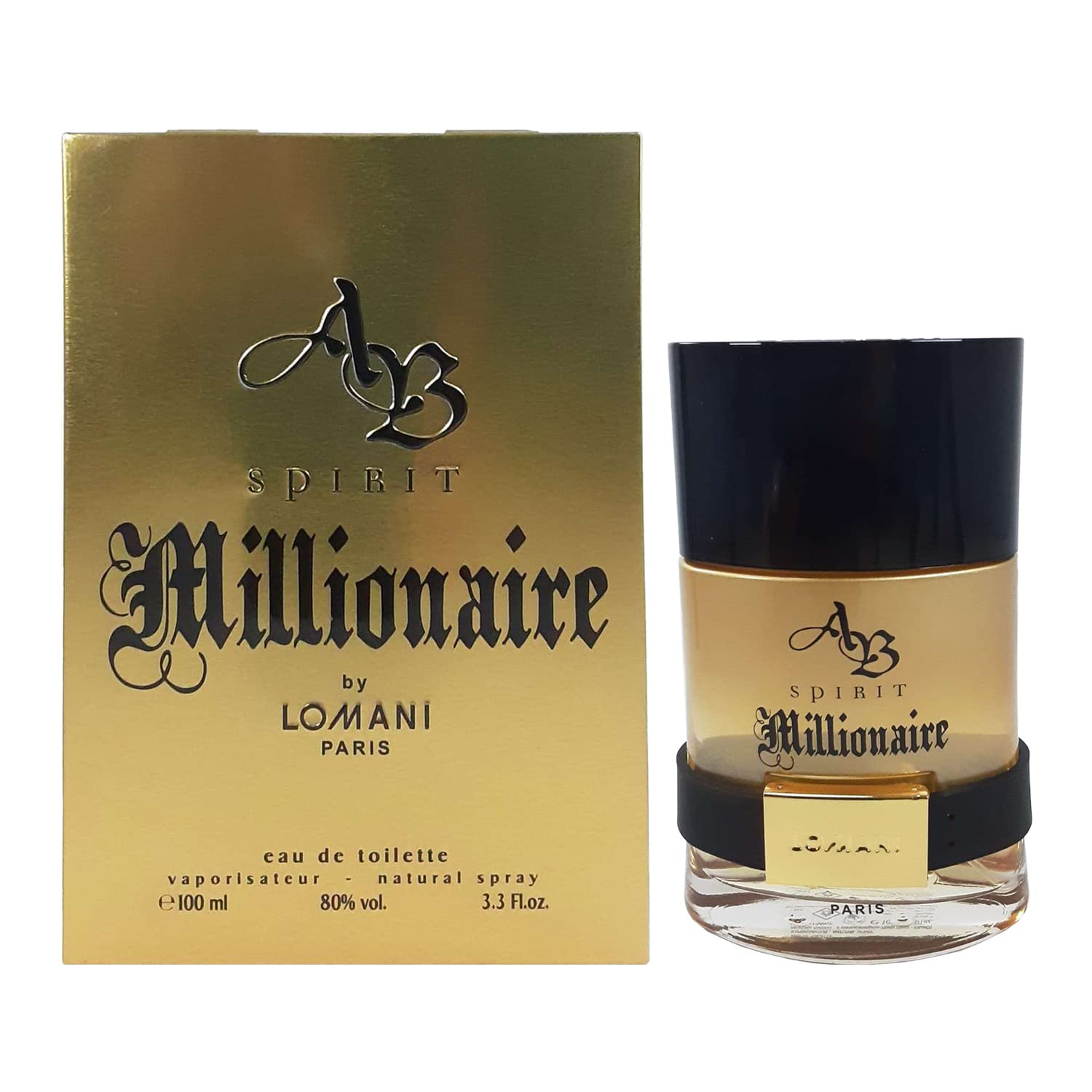 Lomani AB Spirit Millionaire Gold Eau de Toilette Spray para hombres 3.4 onzas líquidas