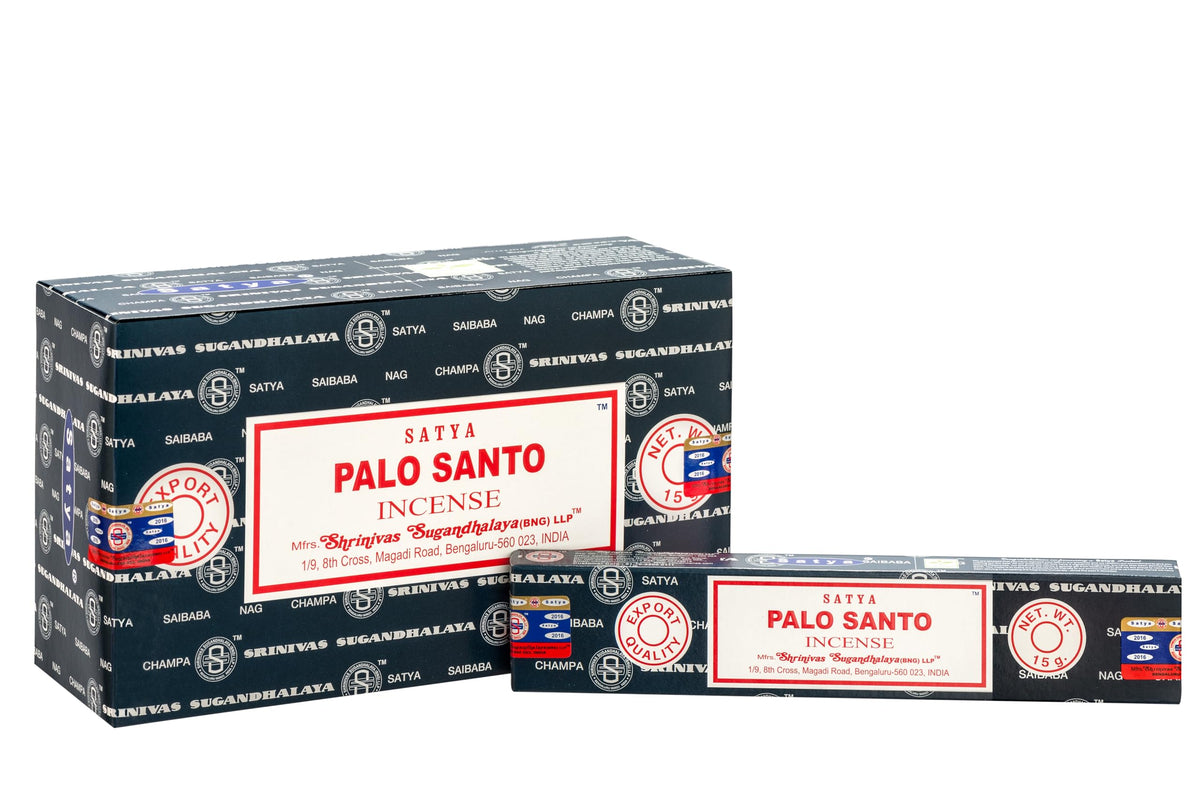 Satya Nag Champa Palo Santo Incense Sticks, 15g Boxes, 12-Pack