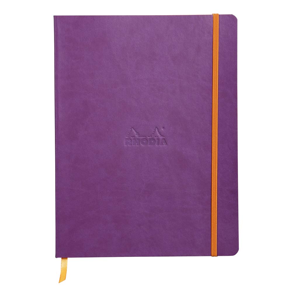 Cuaderno de tapa blanda Rhodia Rhodiarama - 80 hojas rayadas - 9 3/4 x 7 1/2 - Púrpura