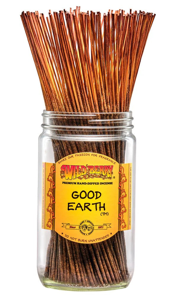 Wild Berry Good Earth Incense Sticks, 100 Count Hand-Dipped Aromatic Incense