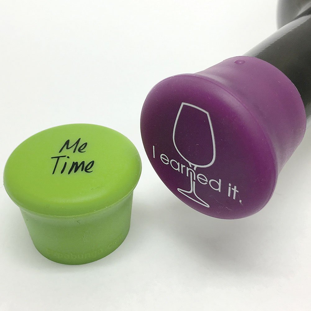 Juego de tapones para botellas de vino CapaBunga - Me Time/I Earned It (2P01)