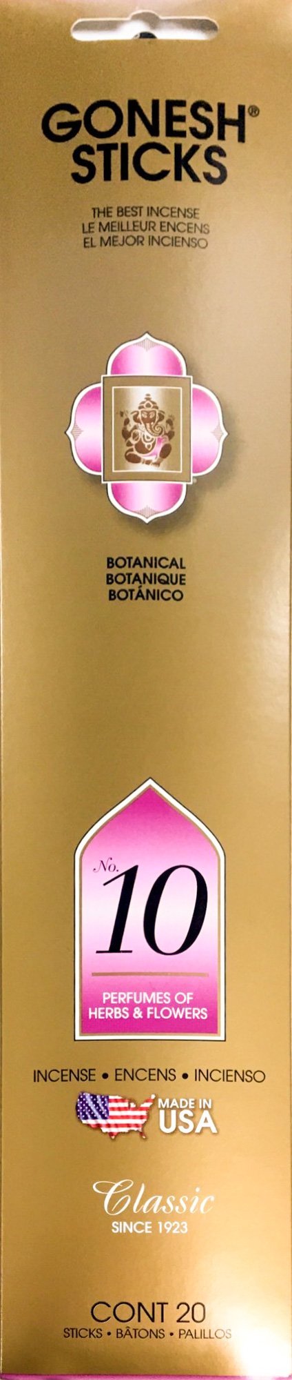 Gonesh Classic #10 Herbs & Flowers Incense 20 Sticks