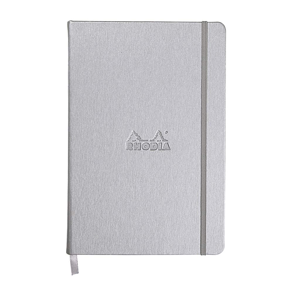 Cuaderno web Rhodia Webbies - Rayado 96 hojas - 5 1/2 x 8 1/4 - Tapa plateada