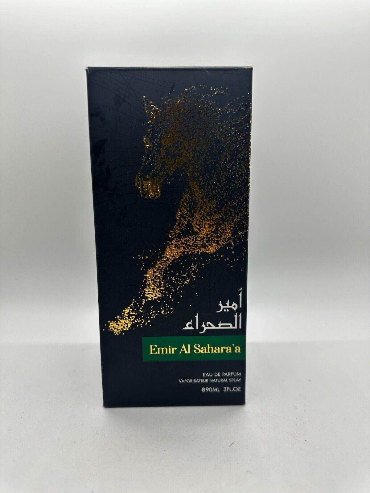 Risala Emir Al Saharaa Eau de Parfum for Men, Woody Floral Spicy Fragrance with Citrus Apple Herbs and Amber, 3.0 oz Spray