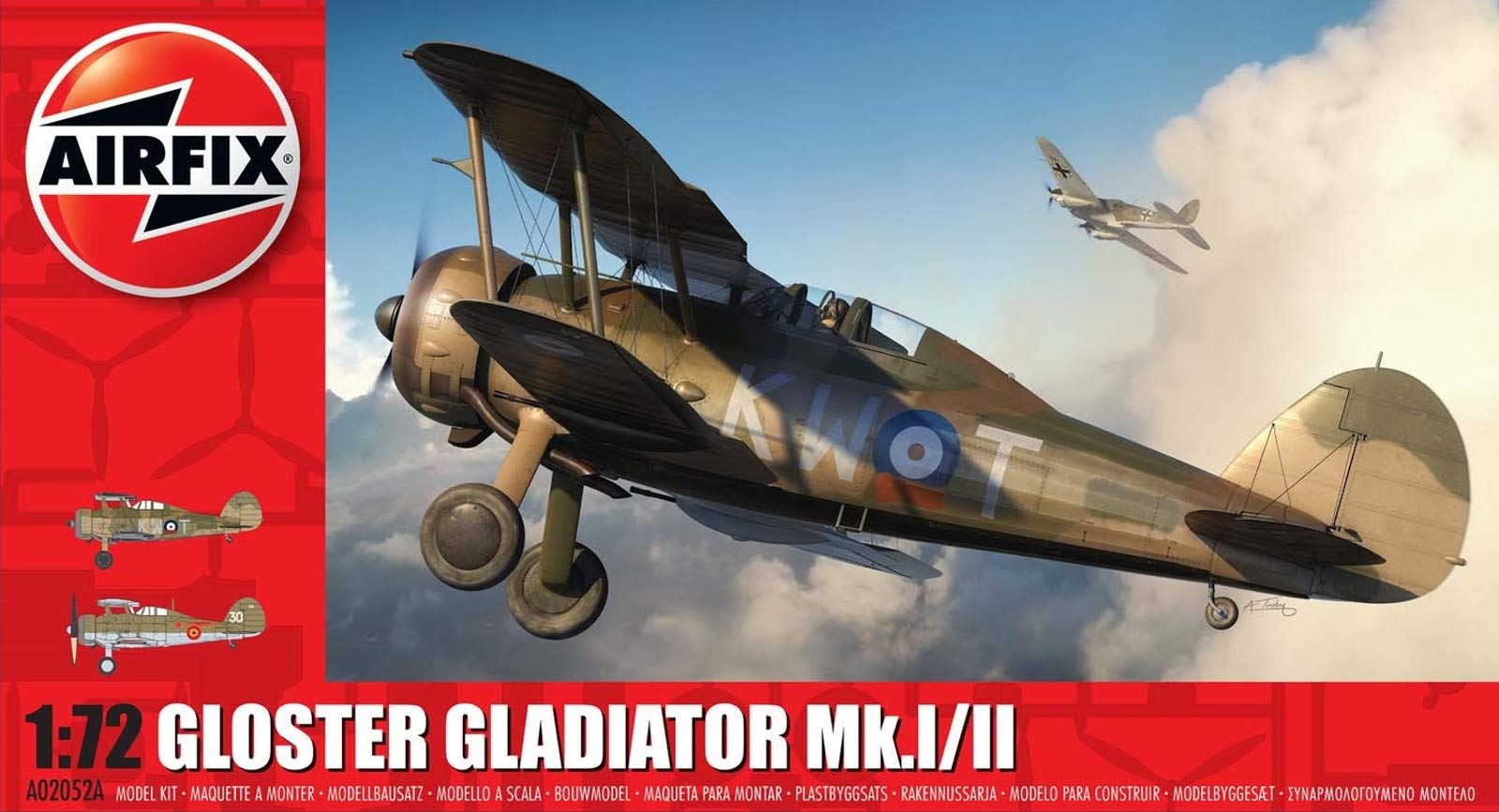 Airfix Gloster Gladiator MKI/MK II 1:72 WWII Military Aviation Model Kit A02052A