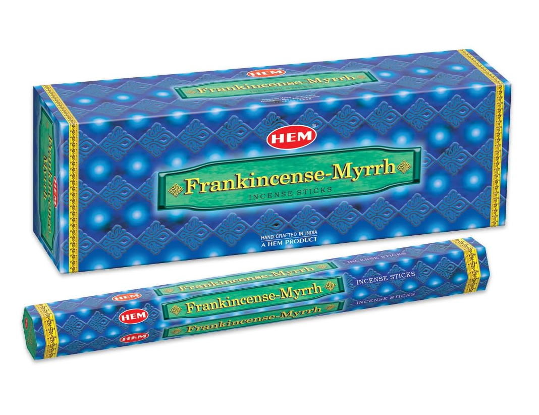 Incienso de incienso y mirra Hem, caja de 120 varillas