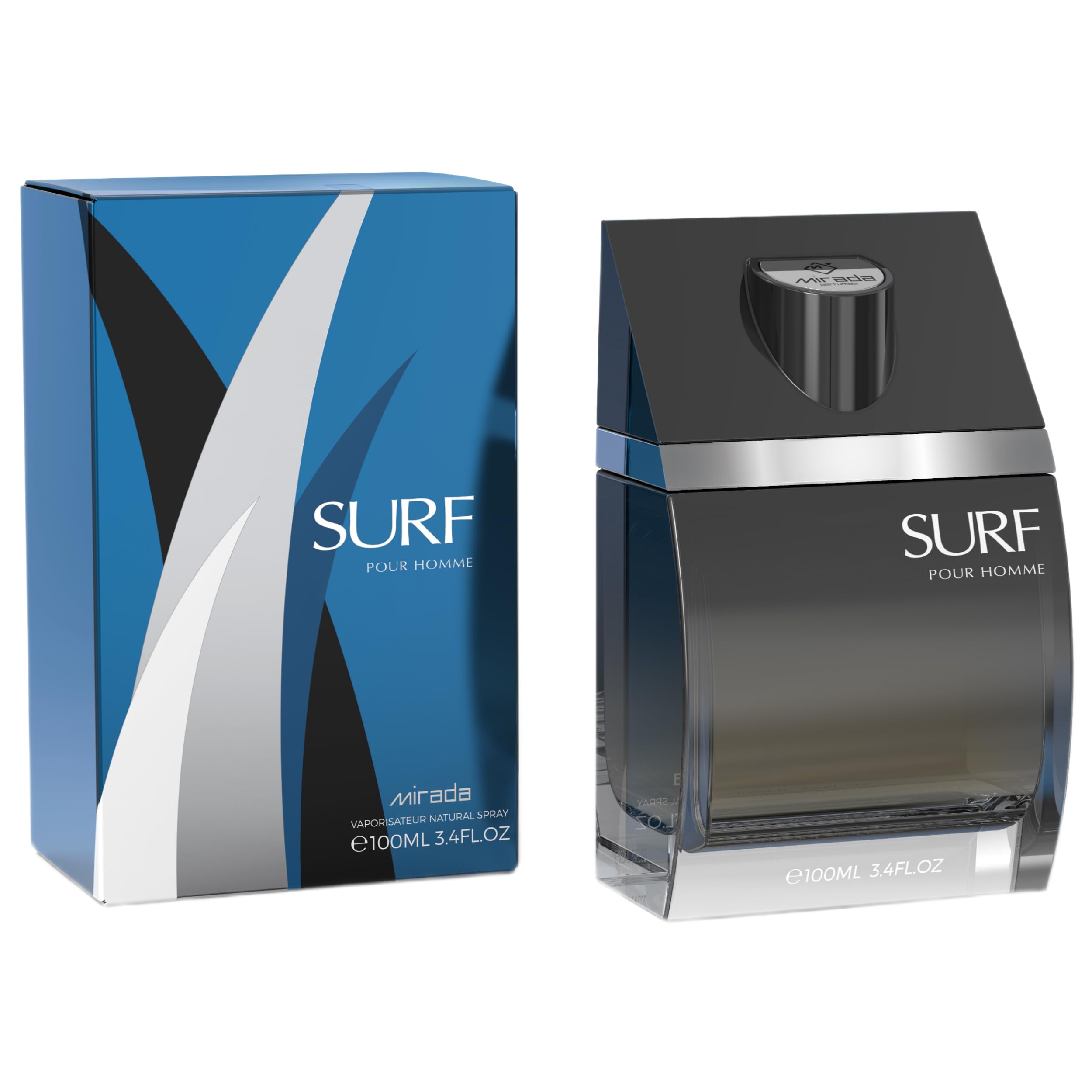 MIRADA Surf Pour Homme Eau de Parfum Spray for Men, 3.4 Fl Oz (100 mL)
