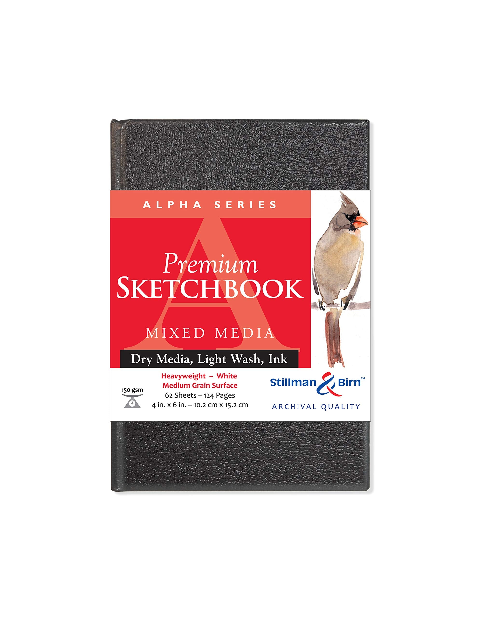 Serie Alpha de Stillman & Birn: cuaderno de bocetos de tapa dura, vertical, 4 x 6, papel blanco de 150 g/m²