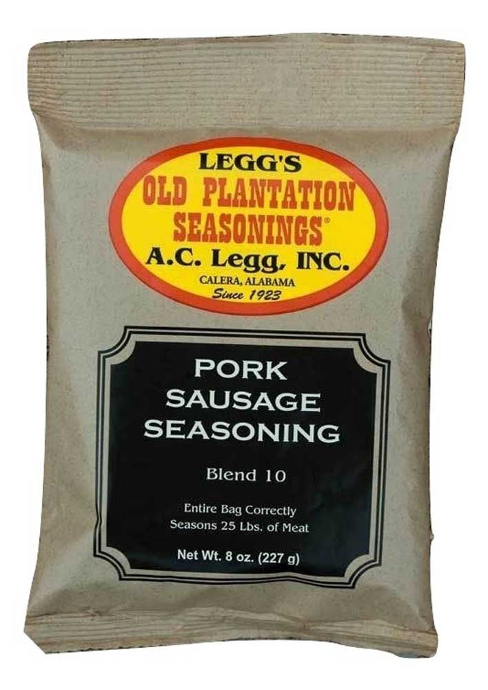 Condimento para salchichas de cerdo AC Legg #10, 8 oz
