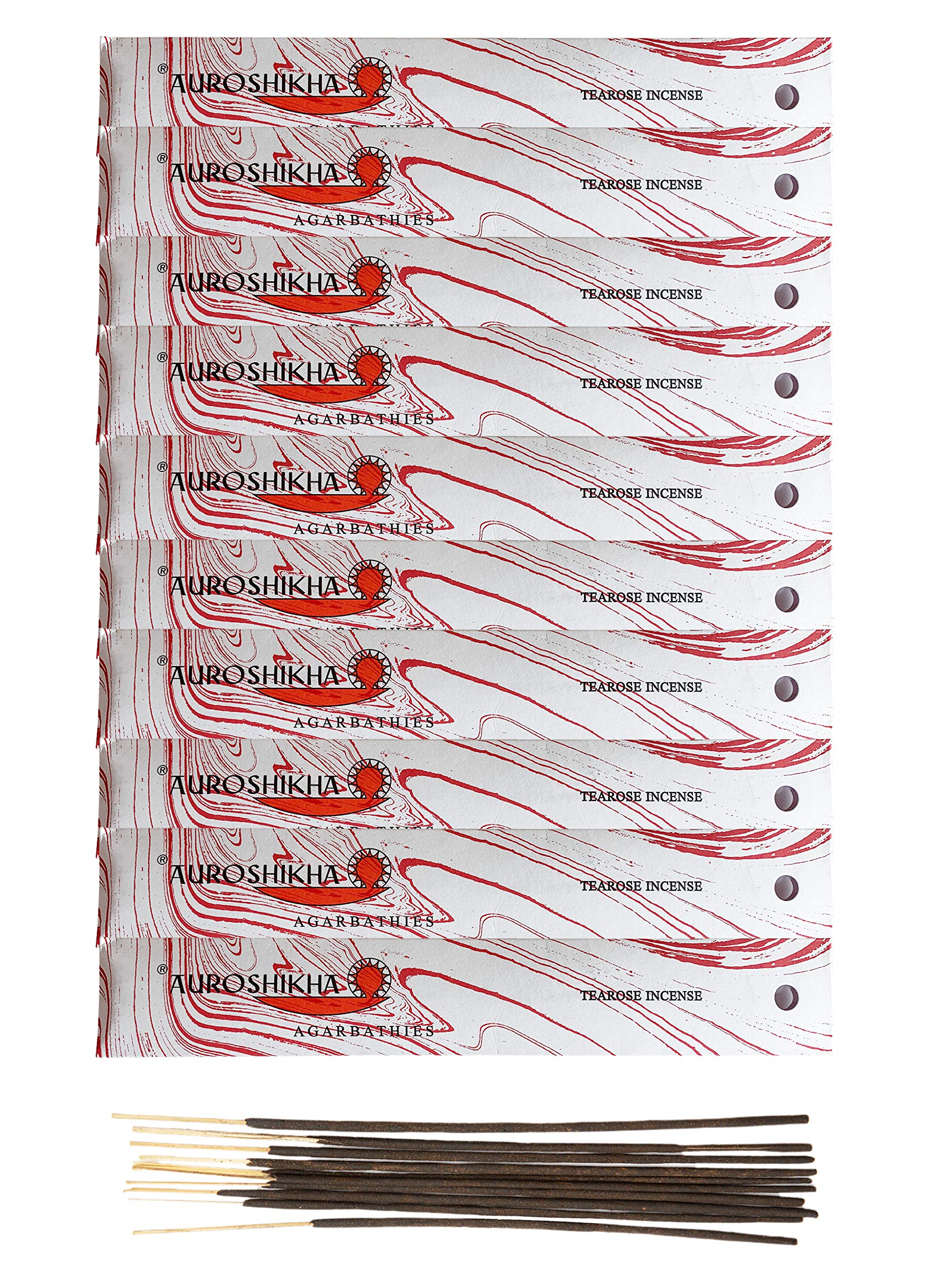 (Paquete de 10) Incienso Auroshikha Tea Rose 10 varillas
