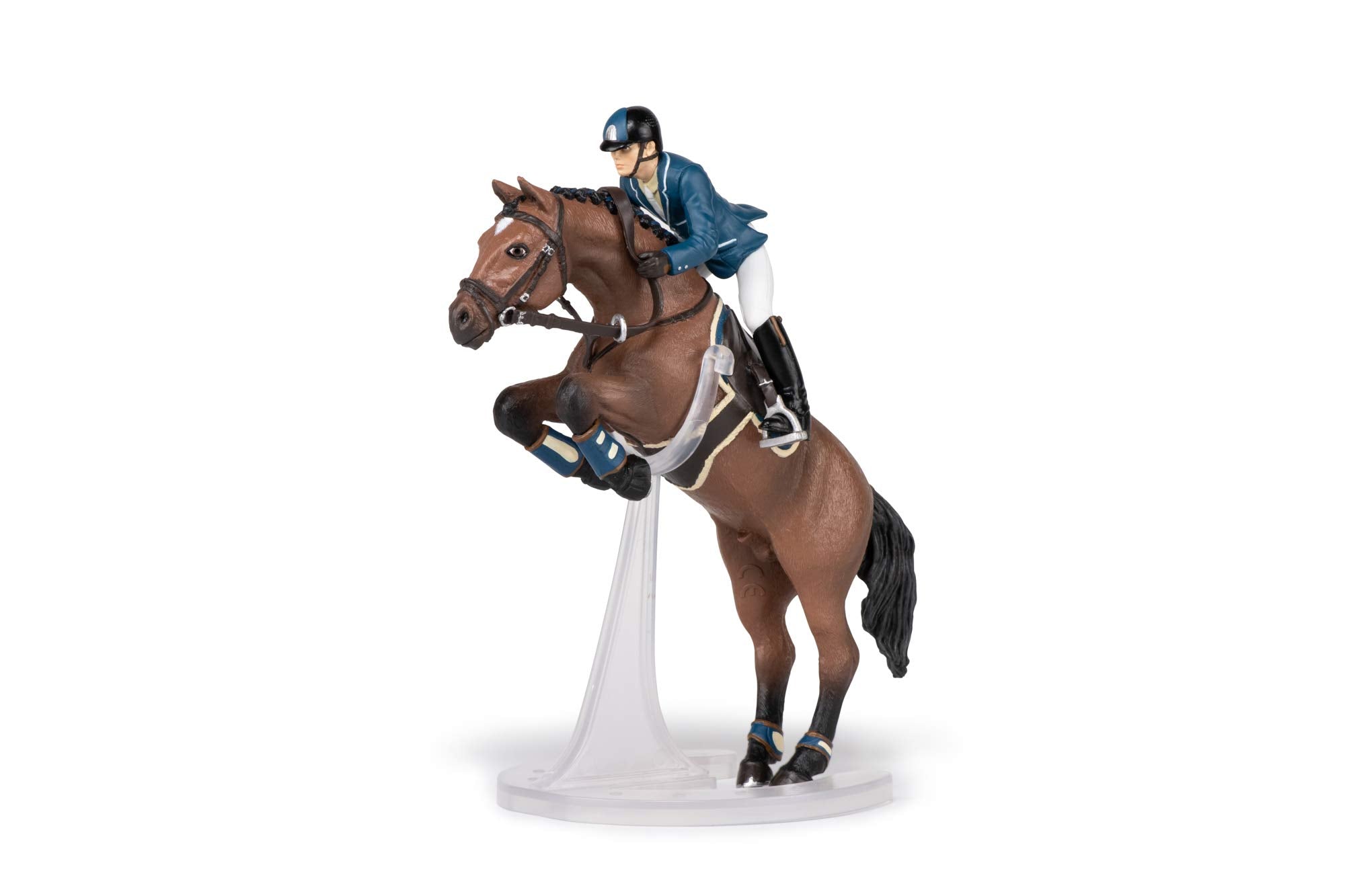 Papo Jumping Horse With Rider - Hand Painted Figurine - Heirloom Quality Collectible (51562)