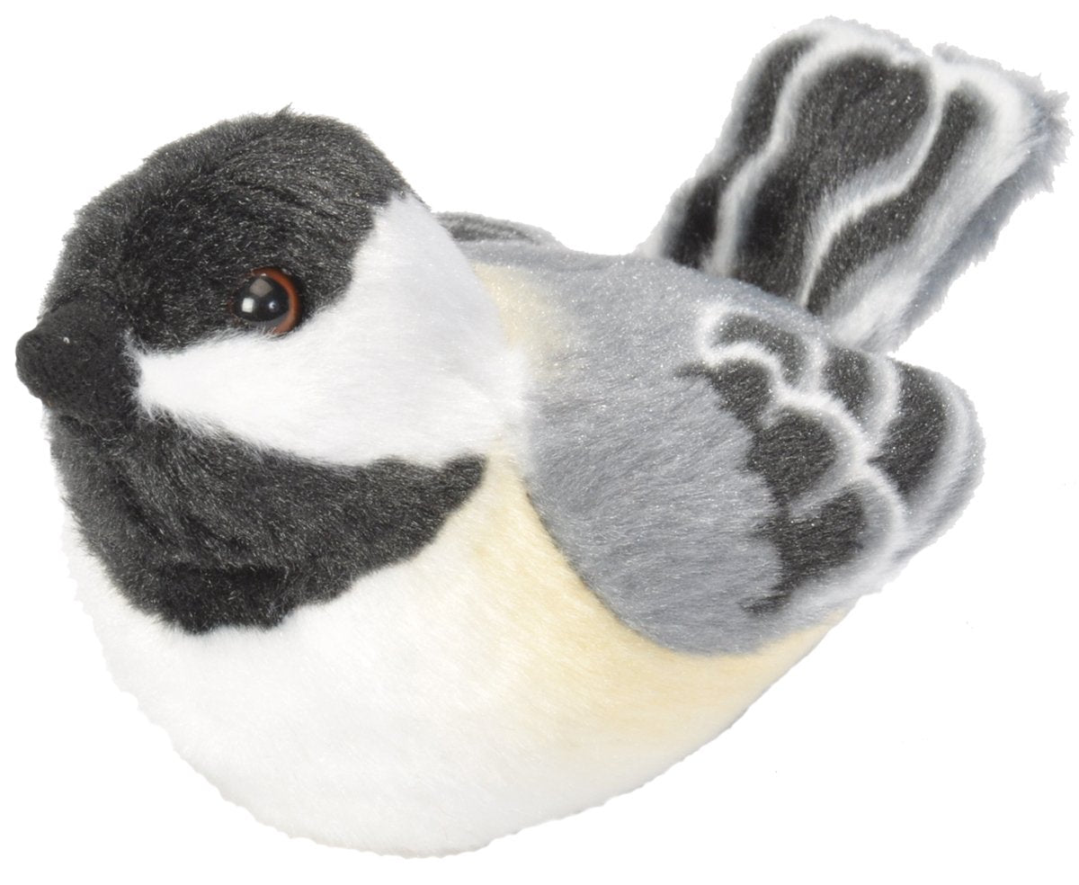 Peluche de carbonero de cabeza negra de Audubon Birds de Wild Republic con sonido de pájaro auténtico de 5"